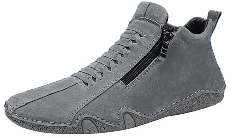 Freizeitschuhe Herren Walkingschuhe Mit Seitlichem ReißVerschluss | Bequeme Passform Slip On Wanderschuhe Trekkingschuhe FüR MäNner | LäSsige Sportliche Fitnessschuhe Joggingschuhe FüR Outdoor