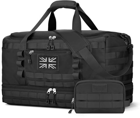 ETRONIK Travel Duffle Bag for Men, Tactical Gym Bag with Multiple Compartments and Shoe Pocket & Weekend Overnight Holdall Bag with Wet Pocket, Carry On Hand Luggage for Workout Football Sport