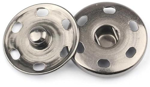 12 Sets Large 25mm Press Studs for Sewing - Metal Sew-on Snap Fasteners for Clothing & DIY Craft Projects