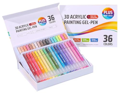 Acrylfarben-Gelstifte, 3D-Glitzer-Malmarker, 22 x 16 x 4 cm, feine Spitze, Kunststifte, glatte, schnell trocknende Tinte für Holz, Stoff, Keramik, Glas, Handwerk, Schule, Kinder, Erwachsene