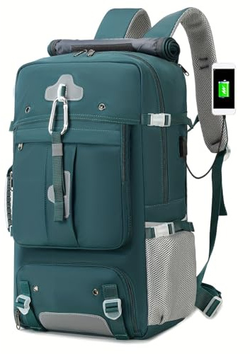 compatible with Motorrad Rucksäcke Großer Wanderrucksack für Herren, Reise, robuster Outdoor-Camping-Rucksack mit geräumigem Fach, Wasser-Tagesrucksack für Trekking und Kleine (Blue, 48X30CM)