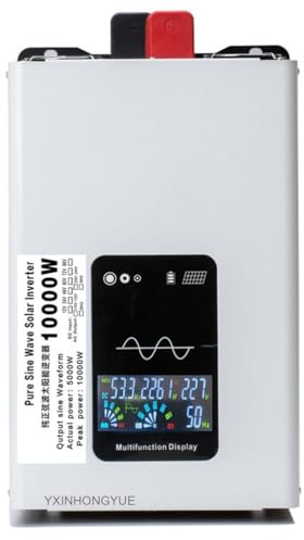 72v to 230v,YXINHONGYUE 10000W Reiner Sinus-Wechselrichter DC 24V 48V 60V 72V 96V auf AC 110V / 220V Konverter Ladegerät mit LCD Bildschirm Niederfrequenz Solar Wechselrichter für Fahrzeuge RV