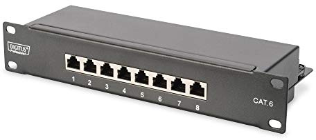 DIGITUS Panel de conexiones LSA – Cat 6 – 10 pulgadas, 1U – 8 puertos