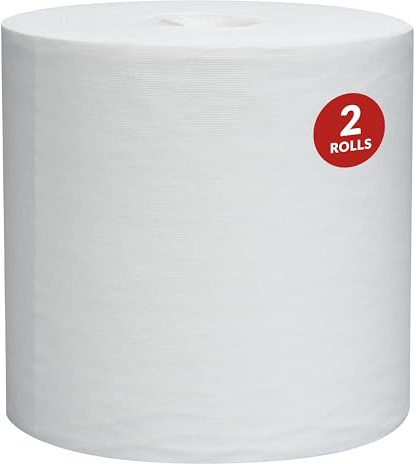 WypAll GeneralClean L30 Cloths Heavy Duty Cleaning Wipes (05820), Center-Pull, Strong and Soft Bulk Paper Wipers, White (300 Sheets/Roll, 2 Rolls, 600 Sheet Total)