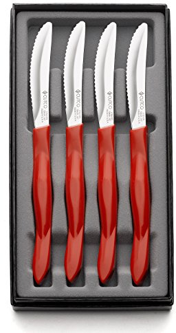 Cutco #1865 4-Pc. Table Knife Set in Gift Box (Red handle)