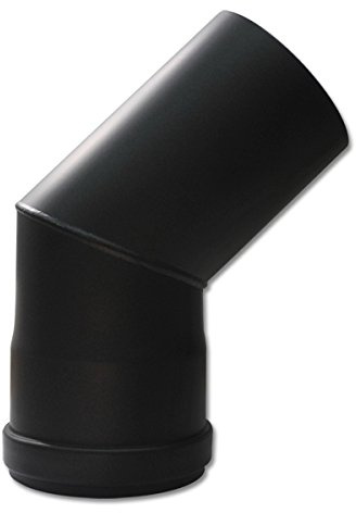 Pelletrohr Bogen 100 mm 45° Schwarz Pellet Ofenrohr Rauchrohr Knie