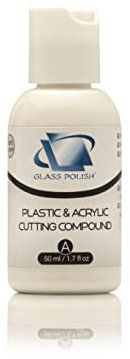 Glass Polish 1.7oz (50ml) Plastic & Acrylic Cutting Compound with Micro Abrasives for Professional Polishing - GP14011