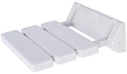 RMAN® Sedile Doccia di Carico 130kg Sgabello Doccia Plastica Sgabello Bagno Pieghevole Sedia Doccia per Anziani Sedile da Muro, Bianco