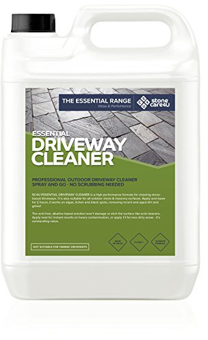 Stonecare4u Essential - POWERFUL DRIVEWAY CLEANER - The Simple Way to Remove DIRT, ALGAE, WEEDS and MOSS from BLOCK PAVING, CONCRETE, NATURAL STONE and COBBLE PAVING Drives (5 Litre)