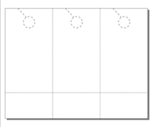 Print-Ready Door Hanger w Perfed Coupon (3-2/3 x 8-1/2), 3-UP, Perfed for Separation on 8-1/2 x 11 White 65lb Cover Paper - 100 Sheets (300 Hangers)