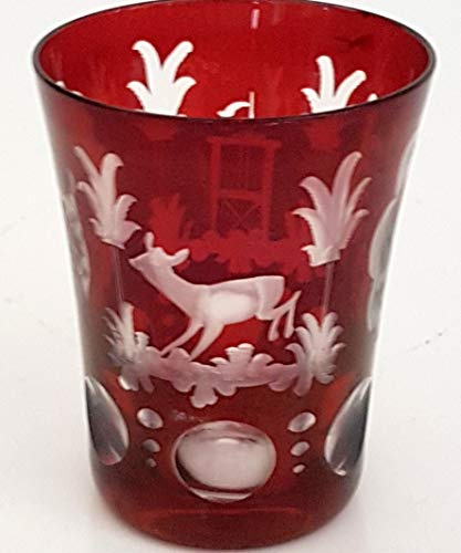 Egermann Schnapsglas antik Stamper, Likörglas Glas böhmisches Glas rubin rot Antik Glas Sammler Glas gebraucht Zustand wie neu Höhe ca. 5,5 cm