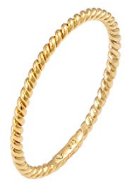 Elli Ring Damen Twisted Gedreht Basic Minimal Look 375 Gelbgold