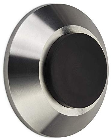SOTECH Türstopper Diskus Höhe 15,5 mm echt Edelstahl Ø 60 mm Wandtürstopper mit Gummipuffer Ø 33 mm