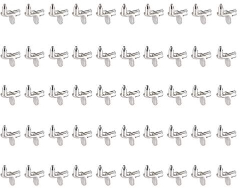 Concisea 50 Stück Fachbodenträger zum Befestigen Regal-Bolzen Montage,Bodenträger mit Nase Winkelbodenträger für 5mm-Lochung für Möbel Schränke Bücherregal Support