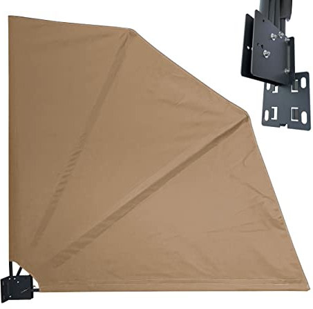 QUICK STAR Sichtschutz Fächer 115 x 115 cm Beige Easy Mount Wandplatte Blickdicht Balkon Trennwand Windschutz