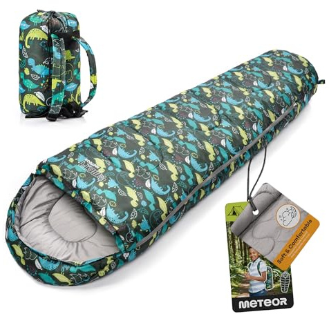 Sacco a Pelo Mummia Ideale per Bambini - Campeggio Viaggio Escursioni Trekking - leggero Compatto con Zaino YMER