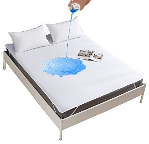 Aimtton Wasserdichter Matratzenschoner 180x200cm Baumwolle wasserdichte Matratzenauflage Inkontinenzunterlage waschbar Nässeschutz atmungsaktiv (Oeko-TEX® Standard 100)
