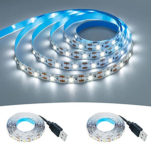 GOMING USB 5V Striscia LED Bianco Freddo 6000K Alimentato da USB 4M (2 pezzi x 2M) 240LED Flessibile 2835 SMD Nastri LED Luci per Decorazione Interna