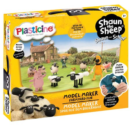 Plasticine Model-Maker-Modelliermasse-Bastelset, Shaun das Schaf - Spaß auf dem Bauernhof