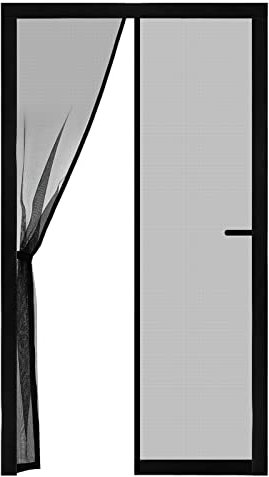 Homealexa Magnet Fliegengitter Tür 90x210cm Doppelseitiger Fliegenvorhang Starke Magnete Insektenschutz Fiberglasnetz ohne Bohren Magnetvorhang Moskitonetz für Balkontür Terrassentür Kellertür