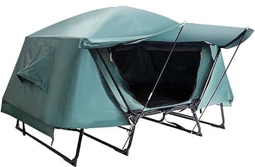 COYEUX Faltbares Camping-Off-Boden-Zelt, erhöhtes Zeltbett mit Campingbett, mit zusammenklappbarem Aluminiumrahmen, für Outdoor-Camping, Wandern, Einzel- / Doppel