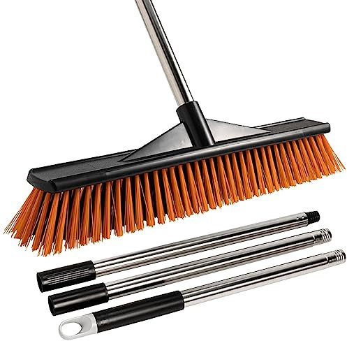 Sloane Boden-Scheuerbürste mit langem Griff, Verstellbarer Stiel Schrubberbürste mit Harte Borsten, für Lagerhallen, Garagen, Balkone, Dec, Schwimmbäder