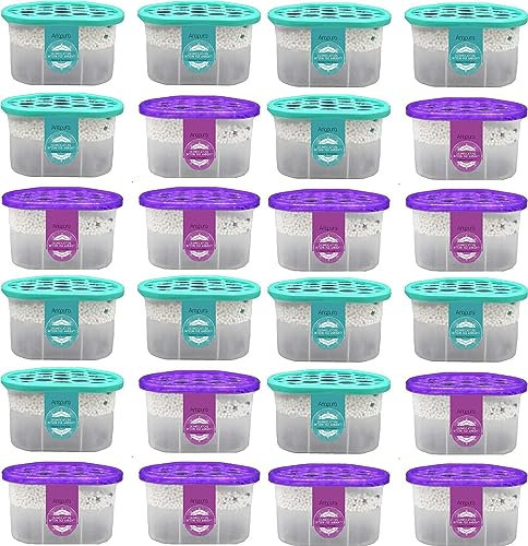 Deumidificatore casa muffa, assorbi umidità per ambienti con Cristalli Idrofili da 500ml (24 PACK) con Aromaterapia 2023, Ariapura
