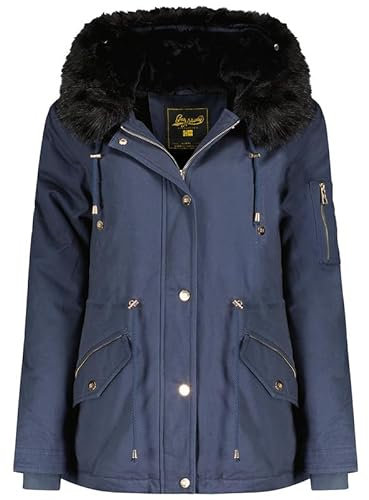 Geographical Norway Boldina Lady - Winterjacke Damen Warme Steppung Mann Herbst Winter - Warme Manteljacke leicht Kapuze - Daunenjacke Windstopper Langarm Polsterung - Frauen (Marineblau XXL)