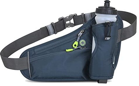 Beelooom Sport TrinkgüRteltasche Bauchtasche mit Flaschenhalter für Herren Damen Radfahren Wandern Walking Dunkelgrau
