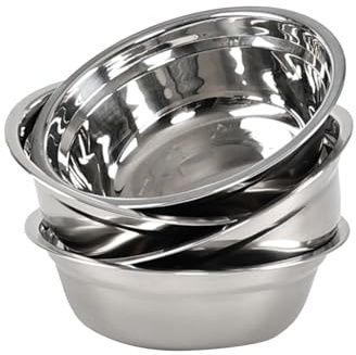 Vareone Mixing Bowl 22cm, Stainless Steel Food Safe Bowls for Baking, Cooking, Preparing, Serving, Nesting Bowls 4 Piece Set