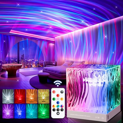 Christmas Lights Sensory Lights Gifts for Girls Women, 18 Colors Bedside Lamps Northern Lights Projector, Remote Timer Galaxy Light, Soothing-for-Sleep Mood Lighting, Galaxy Projector, Aurora Decor