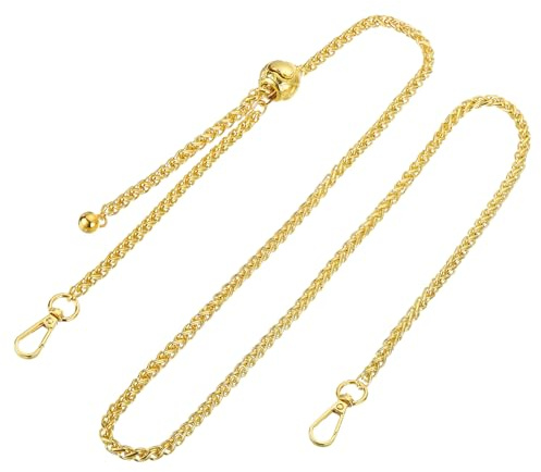 QUARKZMAN Taschenkette, 5,1 Zoll verstellbarer Schulterriemen Ersatz Trageriemen Kette Handtaschenketten für DIY-Geldbörsen-Clutch-Taschen, Gold