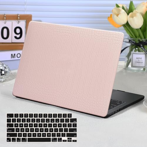 AUSMIX Custodia rigida per MacBook Air 13 2021 2020 2019 2018 Release M1 A2337 A2179 A1932 Touch ID, MacBook Air M1 custodia rigida in pelle di coccodrillo e copertura per tastiera per MacBook Air 13