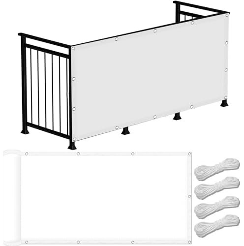 Tenda da Sole Parasole 140 x 240 cm Impermeabile, Copertura Antipolvere, Protezione Antivento Vela Ombreggiante Tenda da Sole per Esterno Terrazza Giardino, Bianco