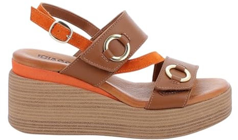 Igi&Co D.Emily, Sandali con Zeppa Donna, Cuoio-Arancio, 36 EU
