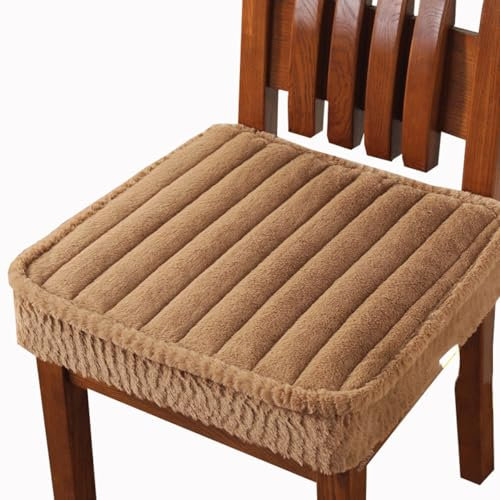 Stuhlkissen rutschfeste Quadrat, Waschbare Weiche Sitzkissen Komfort Stuhlauflage als Stuhl Kissen für Outdoor & Indoor Gartenstuhl, Küche oder Esszimmerstuhl(Q9,50X50X8CM)