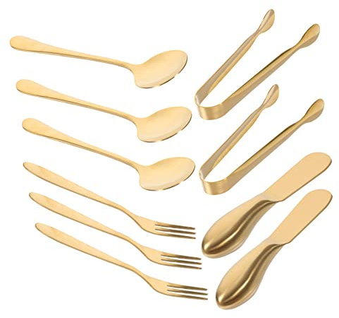 Amosfun Coupe-Beurre Et Coupe-Fromage Ustensiles avec Fourchettes Et Cuillères Vaisselle Pratique pour Service