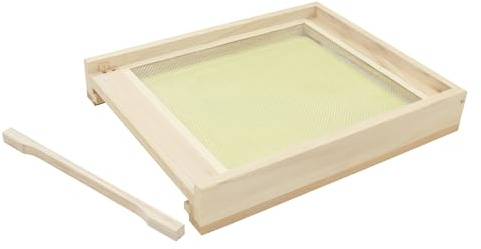 Deutsch Normal Flachboden für 10x Rähmchen aus Massivholz inkl. Fluglochkeil & Varroaschieber (46,5 X 42 cm)