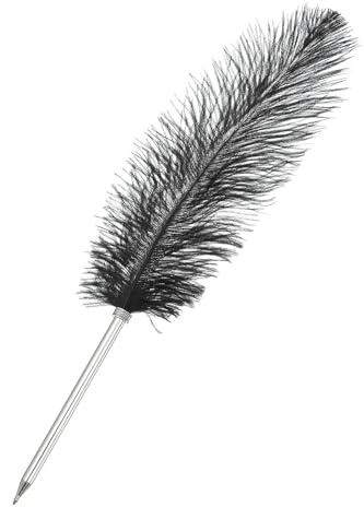 PATIKIL 30cm/12 Feder Kugelschreiber, 1 Stück Tinte Vintage Federkiel Stift Veredelt Tauchstift für Kalligrafie Schreiben Unterschrift Hochzeitsgeschenk, Schwarz