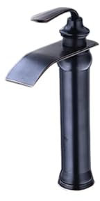 Grifo de lavabo de baño antiguo negro, mezclador frío y caliente, lavabo de latón for encimera, grifo de un solo orificio, 1 ud.