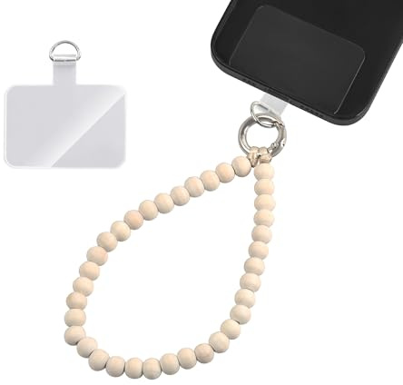 GD GOOD.designs Handykette kurz mit Perlen | Handyband Handschlaufe mit Patch für Handyhülle | Smartphone Lanyard für iPhone & Android | Länge 24 cm