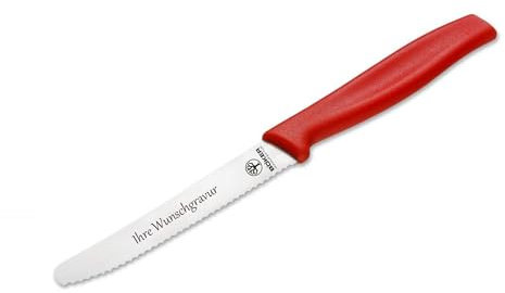 Böker Brötchenmesser rot 03BO002R | Frühstücksmesser | Namensgravur möglich | Wunschgravur | personalisiert