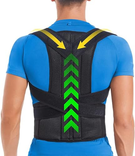 FDEETY Correcteur Posture Dorsale Réglable Orthopédique Support Lombaire Ceinture Maintien Colonne Vertébrale Redresse Dos