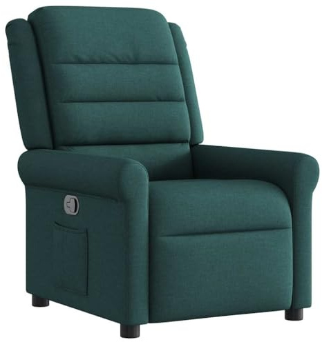 vidaXL Reclinerfåtölj mörkgrön tyg, liggfåtölj, fåtölj, justerbar fåtölj, liggfåtöljer, fåtöljer, justerbara fåtöljer, lutningsbar fåtölj