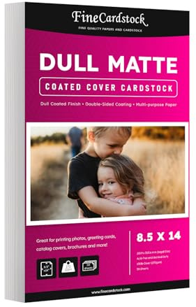 Dull 100lb Cover Digital Low Gloss Cardstock, Double Sided C2S, Coated, Perfect for Color Laser Printing, Design Proposals, Business Cards, Flyers, Brochures | Matte Finish | 8.5 x 14 | 50 Sheets
