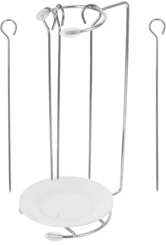 TOBBOMEY 1ensemble Support De Brochettes Acier Inoxydable Pour Barbecue Porte-brochettes Pratique Avec Accessoire De Grill Pour Kebabs Et Viande Design Innovant Et Léger Pour Extérieur Et
