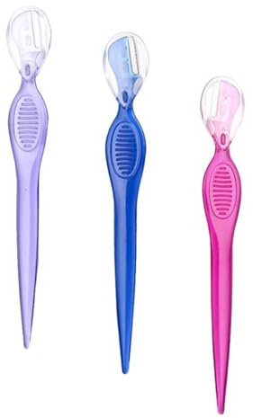 Ipetboom 3stücke Edelstahl Augenbrauenrasierer Mit Kurzer Klinge Leichter Rutschfester Trimmer Zur Präzisen Augenbrauenformung Für Damen Reise-make-up-tool in Rot Blau