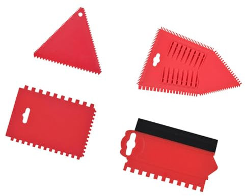 F Fityle 4Pcs Glue Spreader Paint Spreader Small Versatile Notched Glue Spreader Notch Trowel for Polyester Resin Putty Epoxy