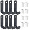 NAHUAA Lot de 8 Crochet Mural Garage 33.8 mm Crochet en J a Visser Noir Patere Murale en Forme J en Acier à Froid pour Garage, Remorques, Équipements de salle de sport