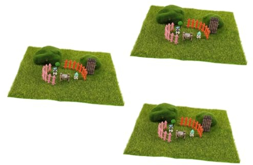 SUPVOX 3sets Mini Artificial Landscape Decor Fake Castle Windmill Trees Garden Adornments for Home Random Color